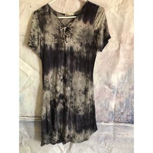 Tie-dye soft jersey knit mini dress